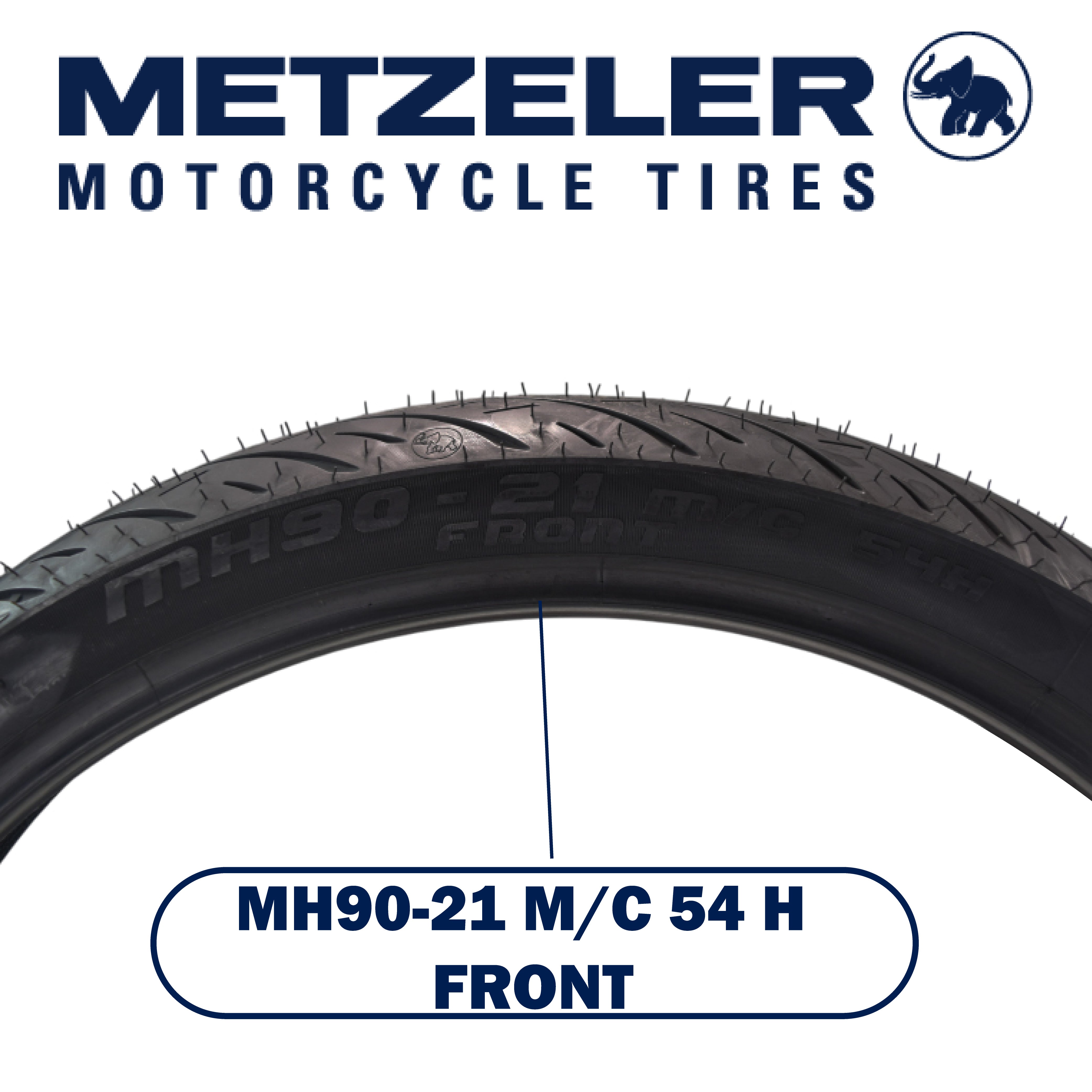 Metzeler Cruisetec MH90-21 54H TL V-Twin Motorcycle Front Tire with Keychain