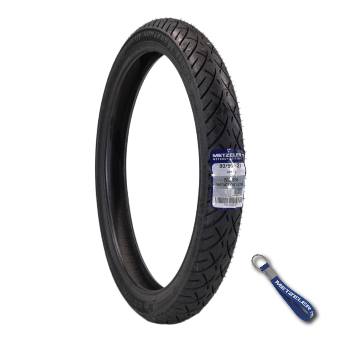 Metzeler ME 888 Marathon Ultra Front 80/90-21 48H Motorcycle Tire with Keychain