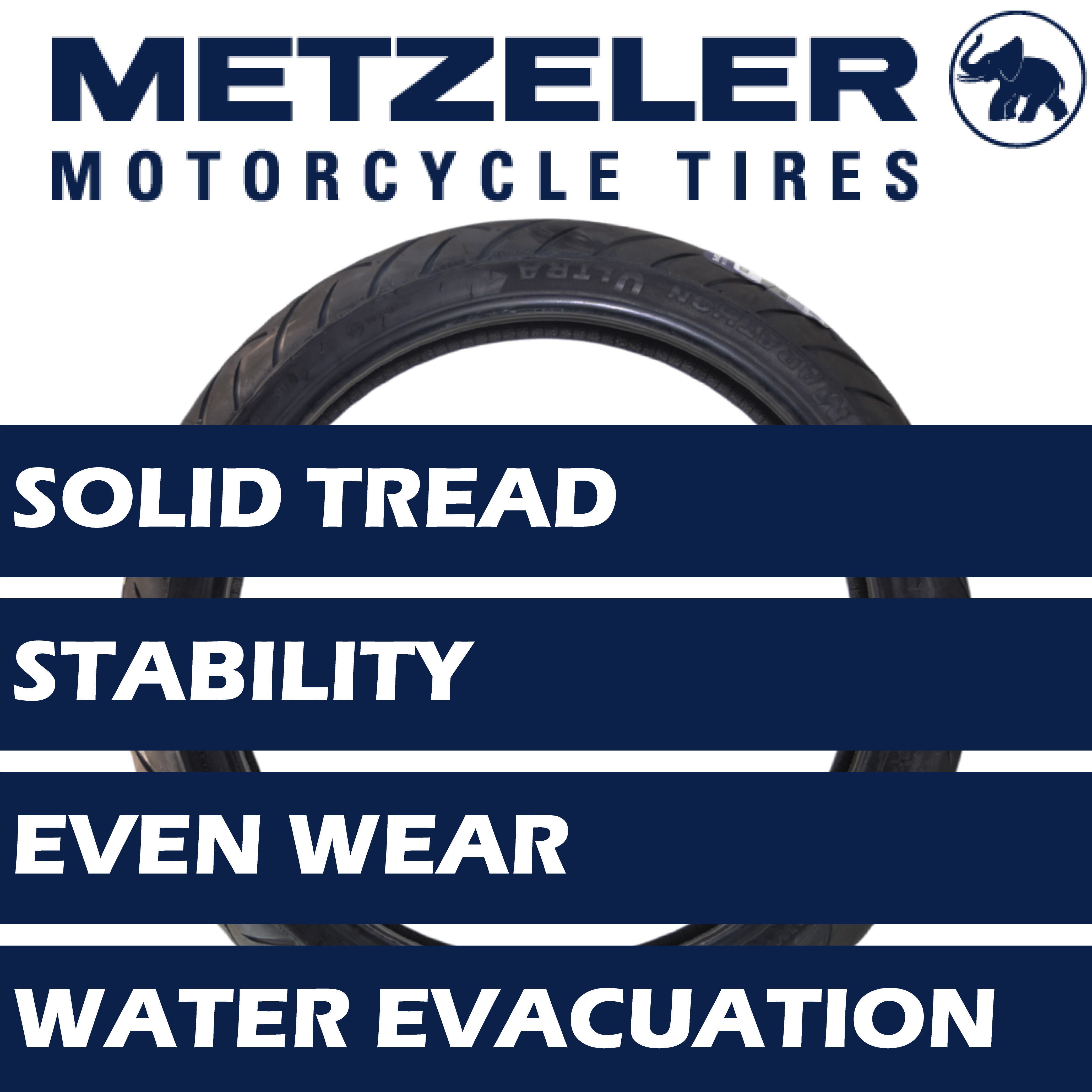 Metzeler ME 888 Marathon Ultra Front 80/90-21 48H Motorcycle Tire with Keychain