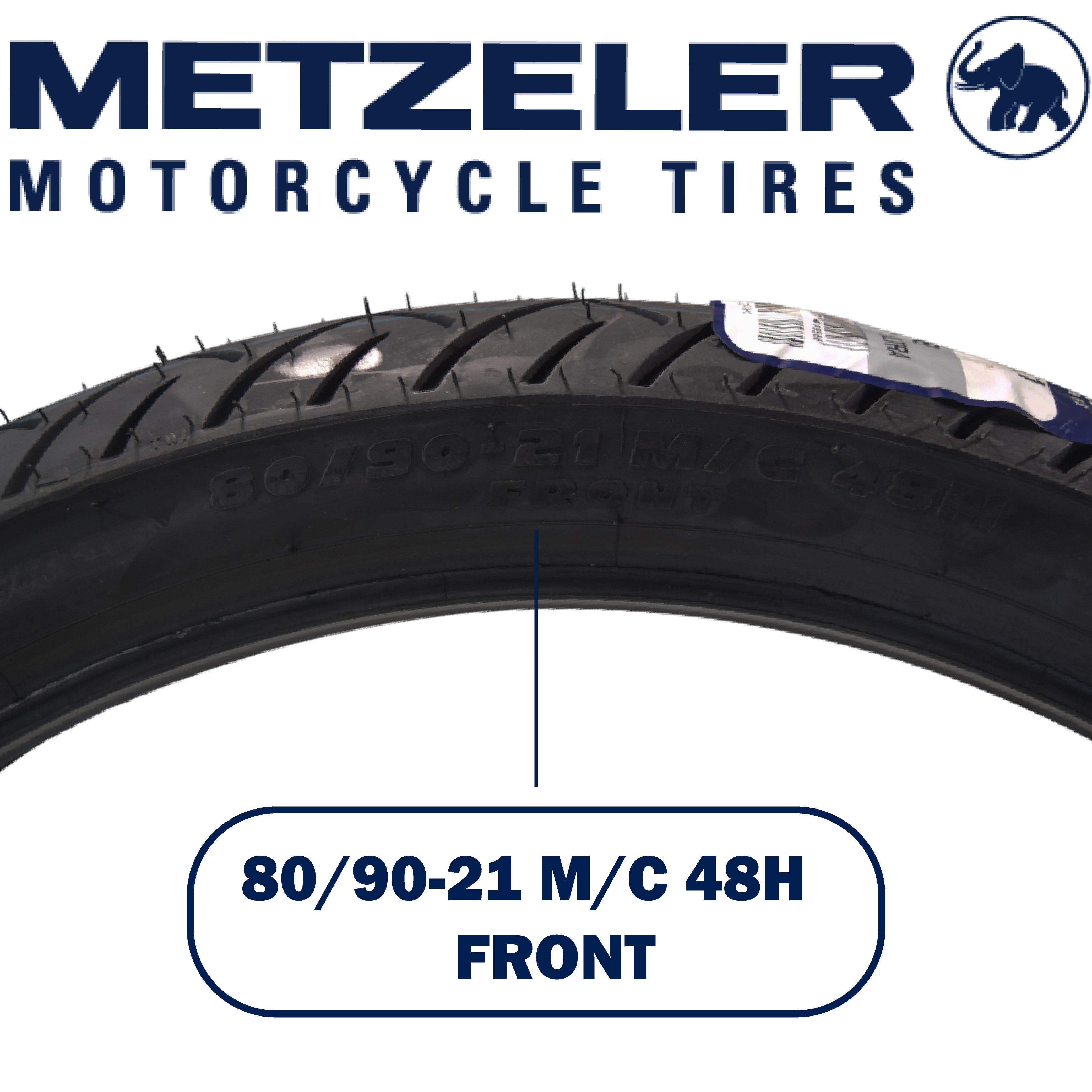 Metzeler ME 888 Marathon Ultra Front 80/90-21 48H Motorcycle Tire with Keychain