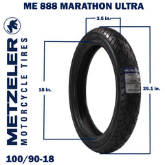 Metzeler ME 888 Marathon Ultra Front 100/90-18 56H Motorcycle Tire with Keychain