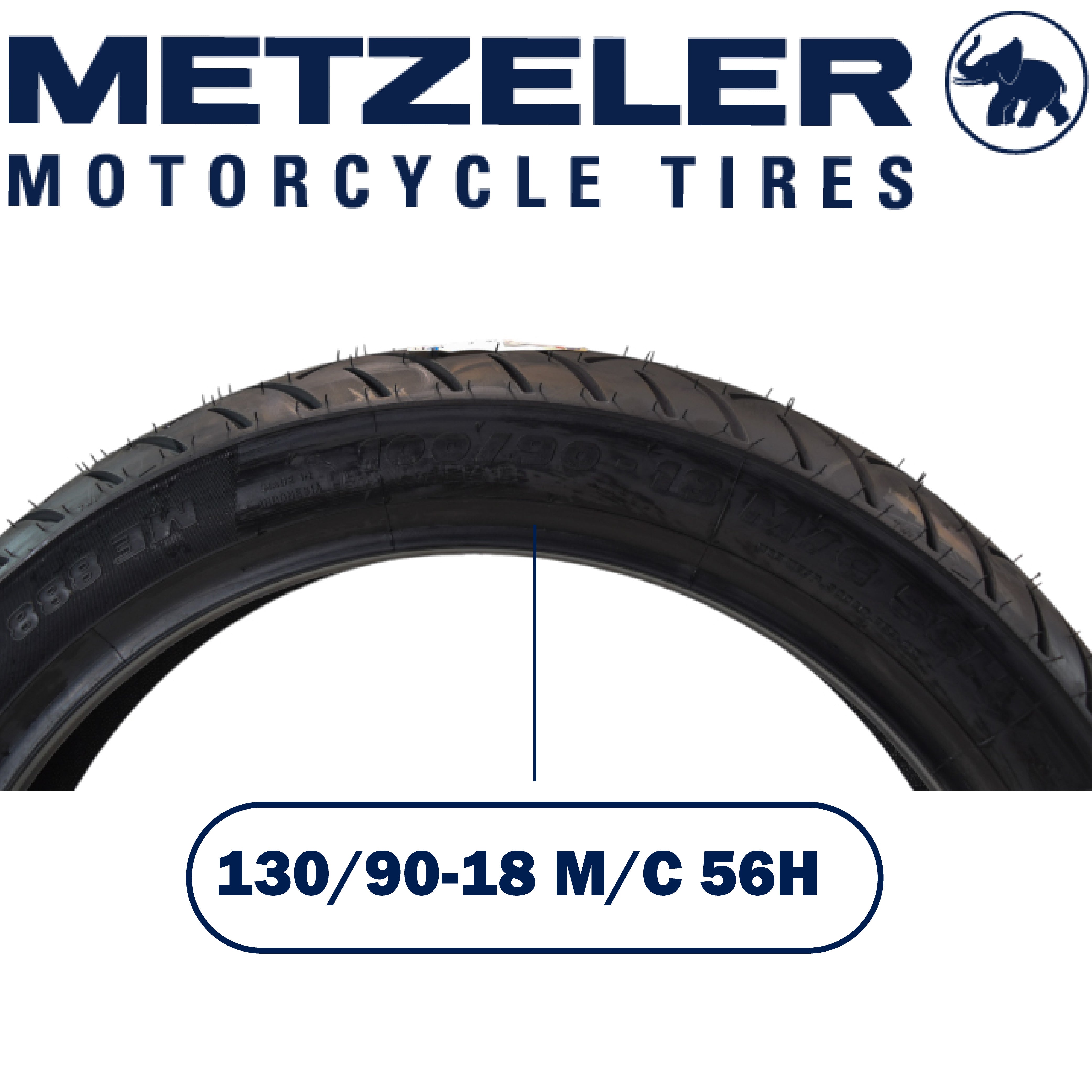 Metzeler ME 888 Marathon Ultra Front 100/90-18 56H Motorcycle Tire with Keychain