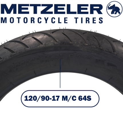 Metzeler ME 888 Marathon Ultra Front 120/90-17 64S Motorcycle Tire with Keychain