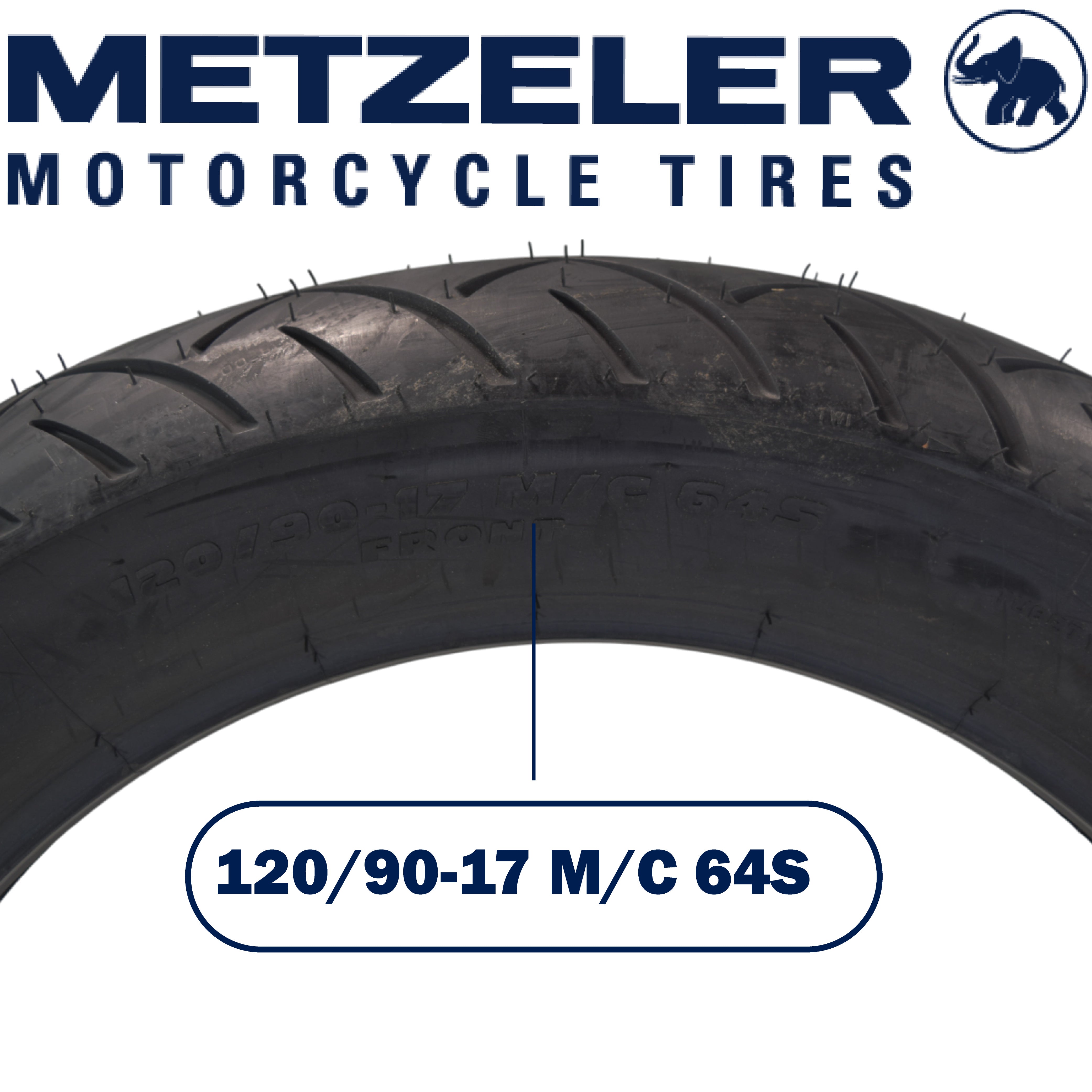 Metzeler ME 888 Marathon Ultra Front 120/90-17 64S Motorcycle Tire with Keychain