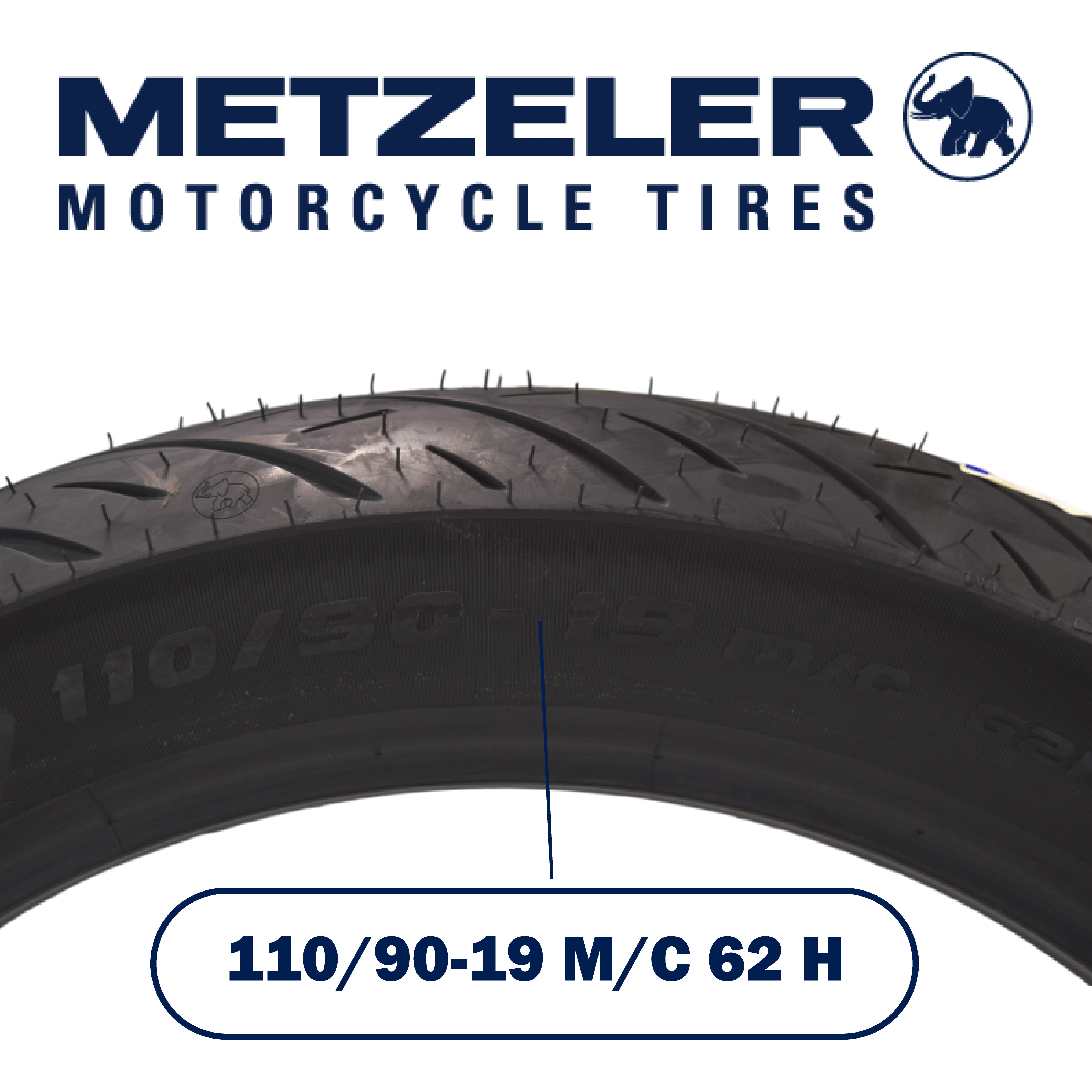 Metzeler Cruisetec 110/90-19 62H TL V-Twin Motorcycle Front Tire with Keychain