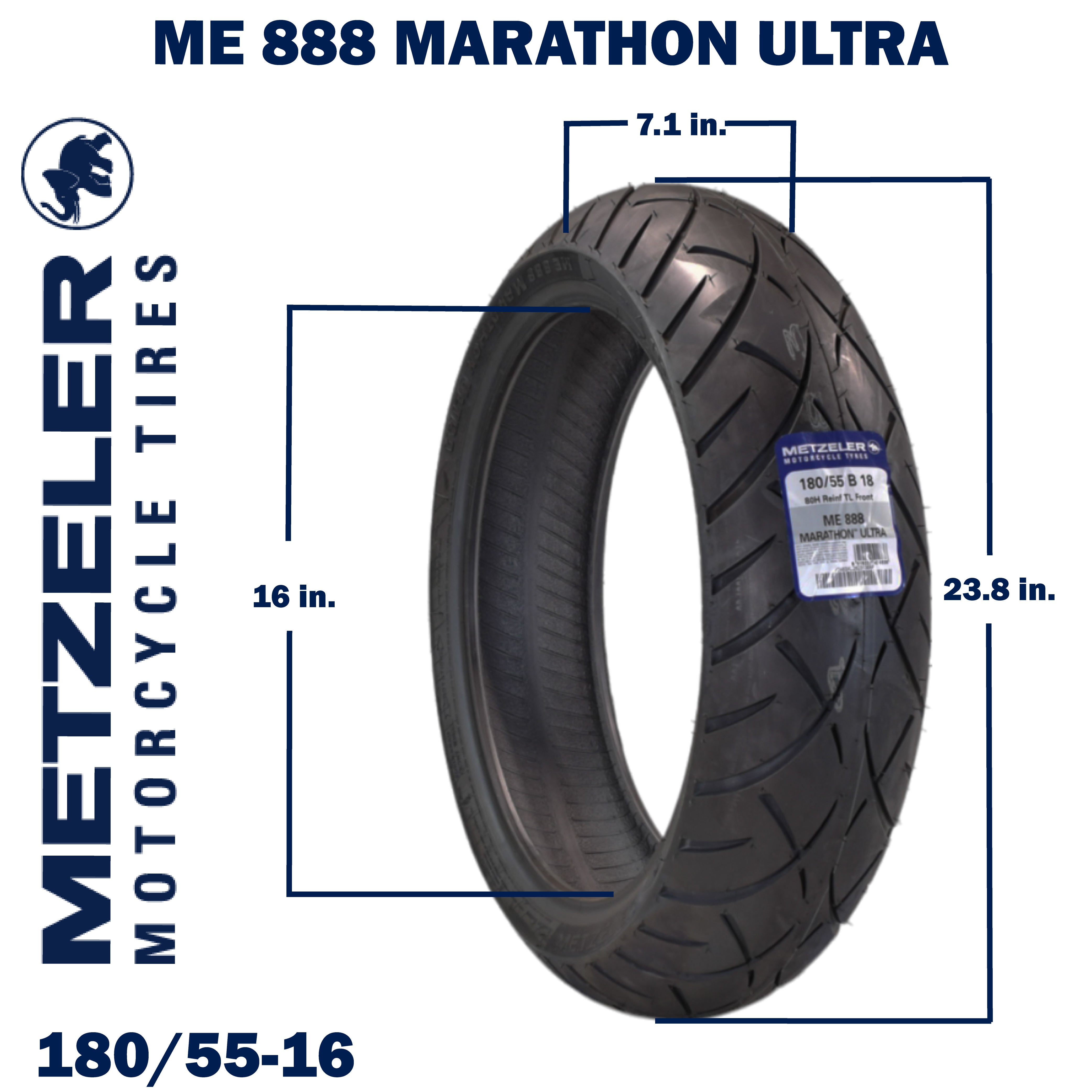 Metzeler ME 888 Marathon Ultra Front 180/55B18 REINF Motorcycle Tire w/ Keychain