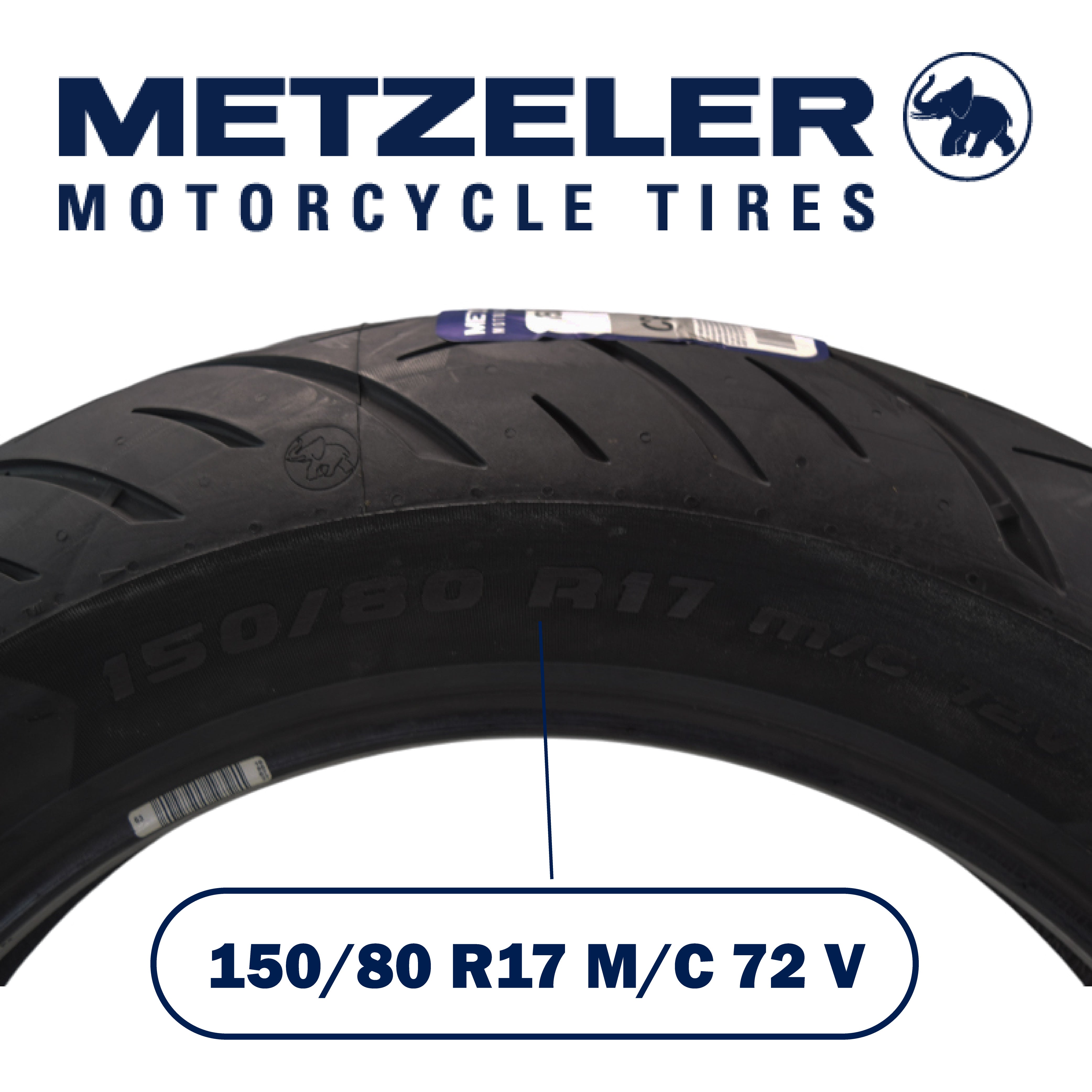 Metzeler Cruisetec 150/80R17 72V TL V-Twin Motorcycle Front Tire with Keychain