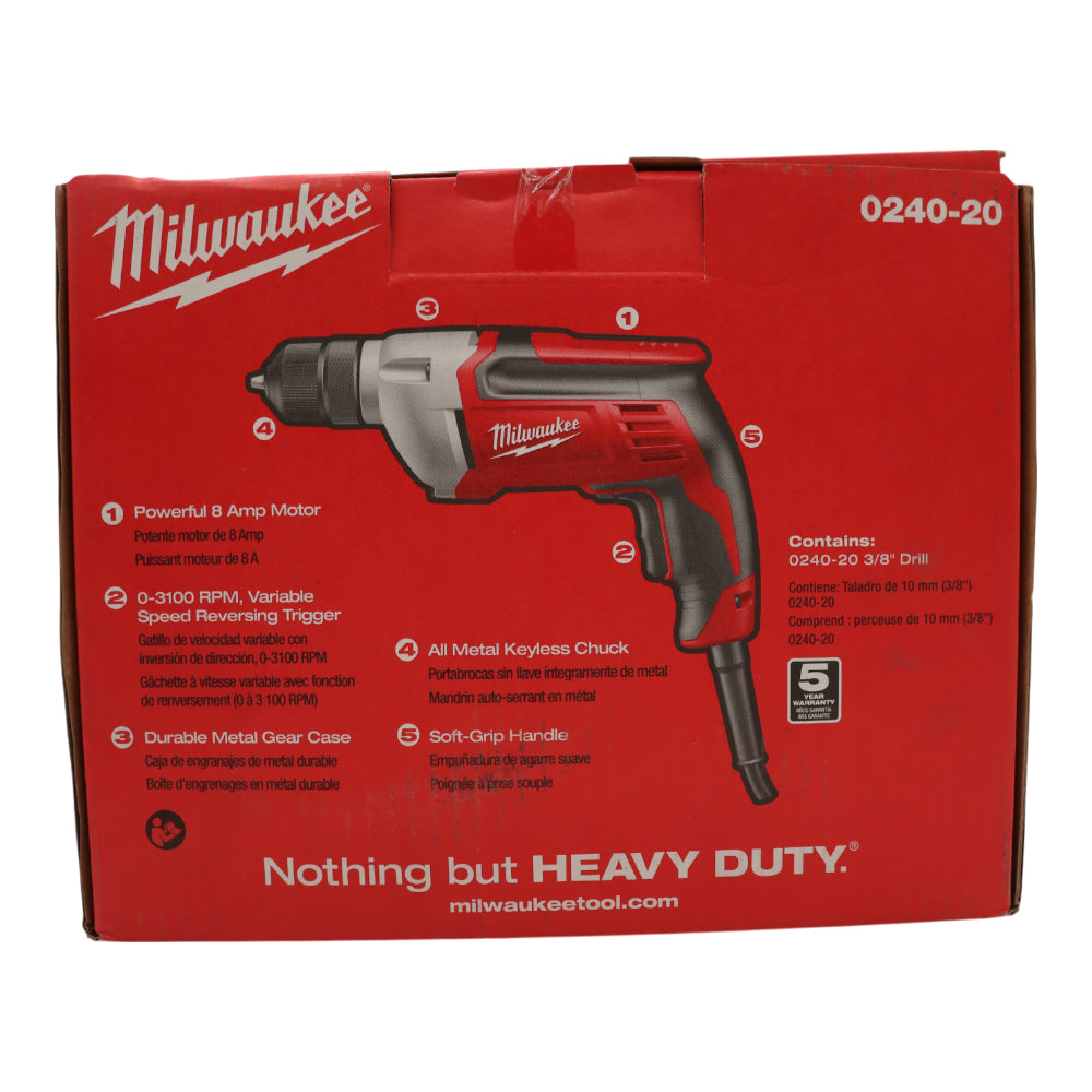 Milwaukee 0240-20 3/8 in. 2,800 RPM Tradesman Drill