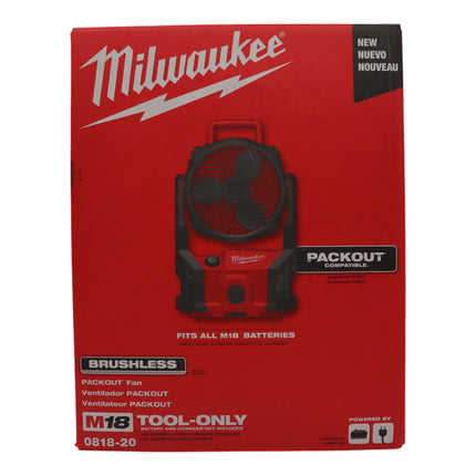 Milwaukee 0818-20 M18 18V Brushless PACKOUT Fan (Bare Tool)