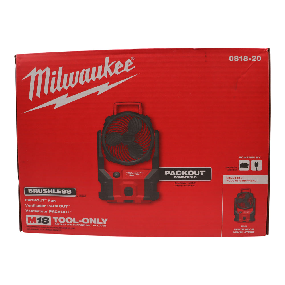 Milwaukee 0818-20 M18 18V Brushless PACKOUT Fan (Bare Tool)
