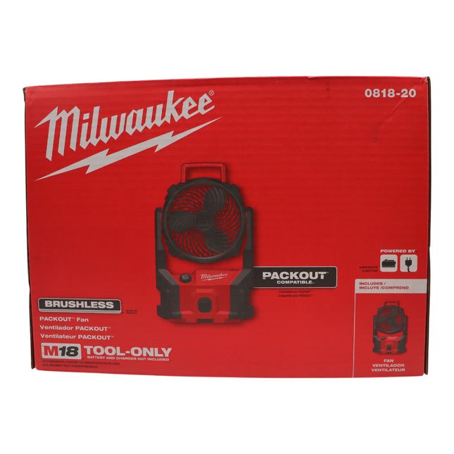Milwaukee 0818-20 M18 18V Brushless PACKOUT Fan (Bare Tool)