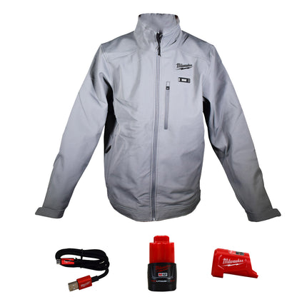 Milwaukee 204G-21M M12 Lithium-Ion Toughshell Gray Heated Jacket Kit (Medium)