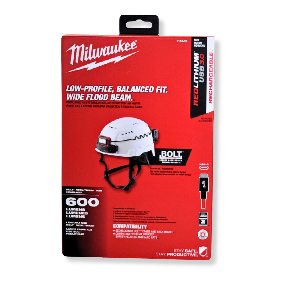 Milwaukee 2118-21 Bolt REDLITHIUM USB Headlamp