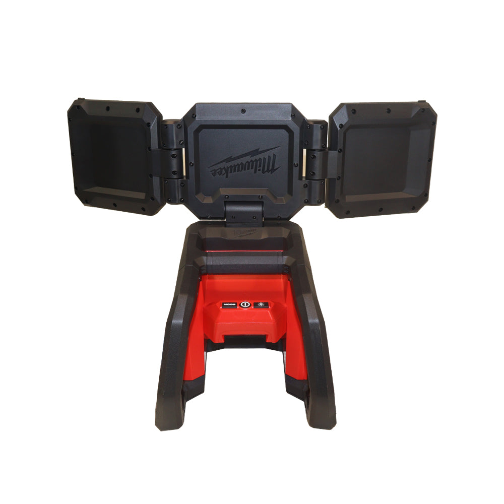 Milwaukee M18 ROVER Dual Power Triple-Panel Flood & Area Light, 4,500 Lumens TRUEVIEW™ High-Definition Output, Jobsite Portable Work Light with Hook/Magnet/Keyholes, Battery or AC Powered