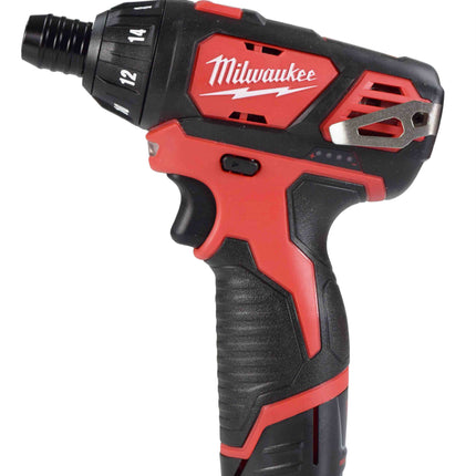 Milwaukee 2401-22 12V 1/4" Hex Screwdriver Kit w/ 2 Batteries, Charger and Bag