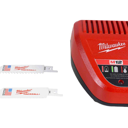 Milwaukee 2420-21 M12 12V Cordless Hackzall Reciprocating Saw Kit – Compact One-Handed Saw with REDLITHIUM Battery, Charger & Carrying Case