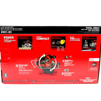 Milwaukee 2521-20 M12 FUEL 12V 5-3/8" Circular Saw, Cordless, Brushless Motor, Bare Tool Only