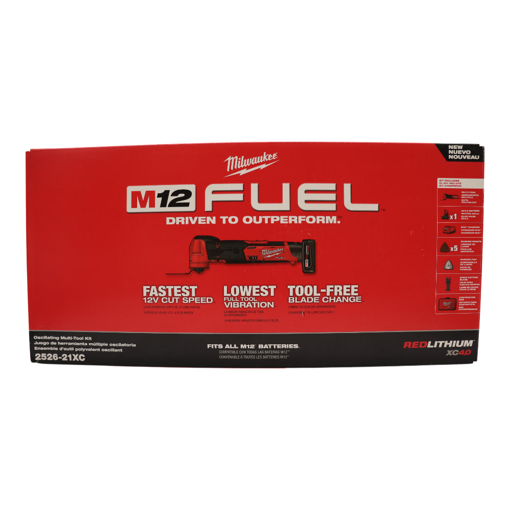 Milwaukee M12 FUEL 12V Lithium-Ion Cordless Oscillating Multi-Tool Kit with Compact 2.0 Ah Battery (2526-21)