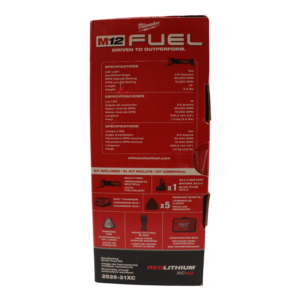 Milwaukee M12 FUEL 12V Lithium-Ion Cordless Oscillating Multi-Tool Kit with Compact 2.0 Ah Battery (2526-21)