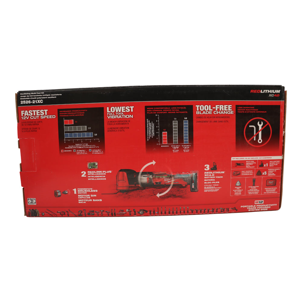 Milwaukee M12 FUEL 12V Lithium-Ion Cordless Oscillating Multi-Tool Kit with Compact 2.0 Ah Battery (2526-21)