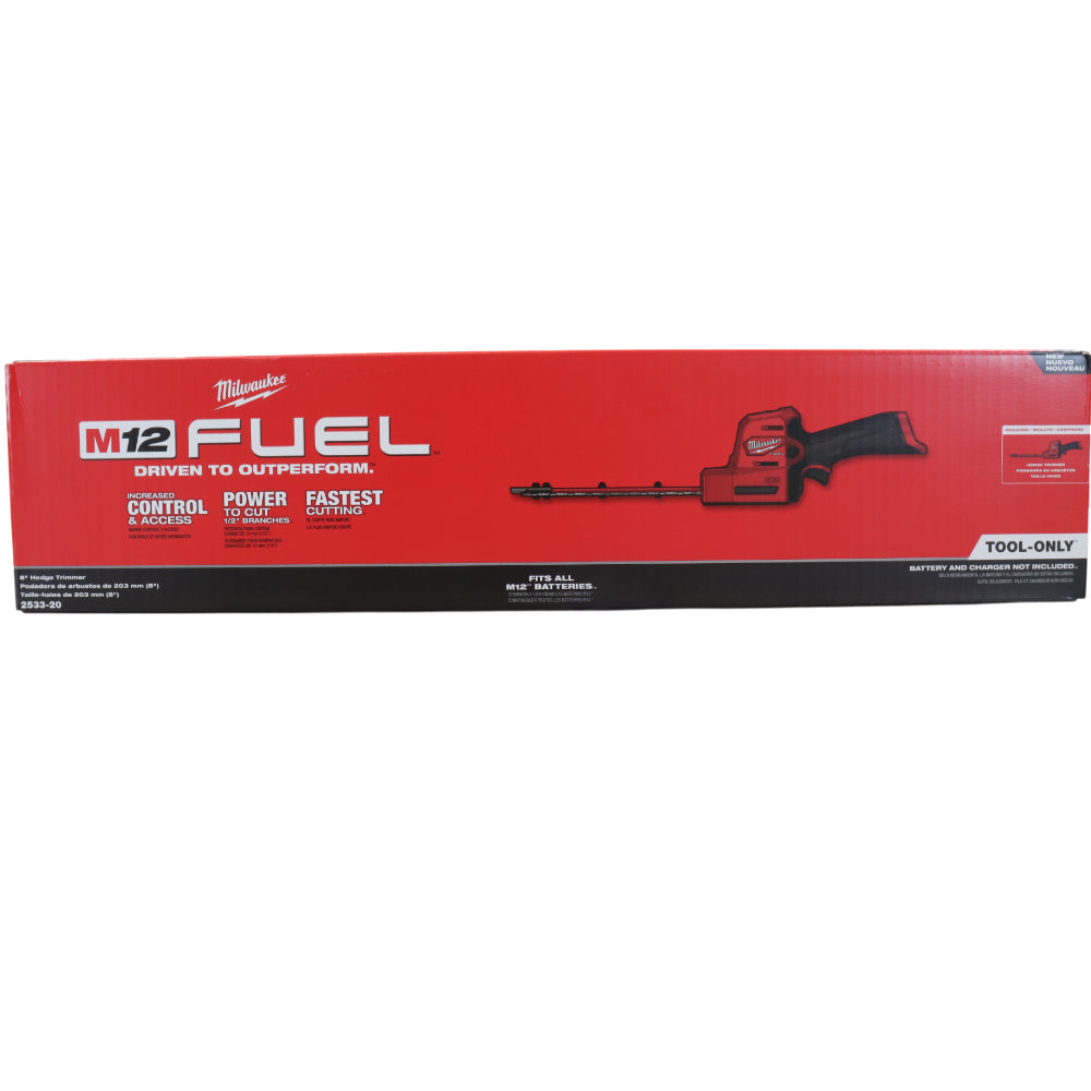 Milwaukee M12 FUEL 2533-20 8 in. 12 V Battery Hedge Trimmer Tool Only