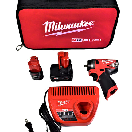 Milwaukee 2552-22 M12 FUEL 12V Stubby 1/4 in. Impact Wrench Kit