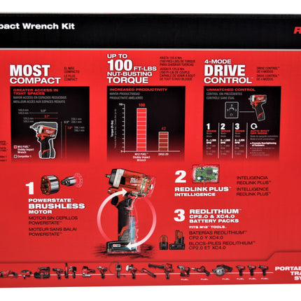 Milwaukee 2552-22 M12 FUEL 12V Stubby 1/4 in. Impact Wrench Kit