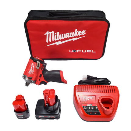 Milwaukee 2555-22 M12 Fuel Stubby 1/2" Impact Wrench KIT