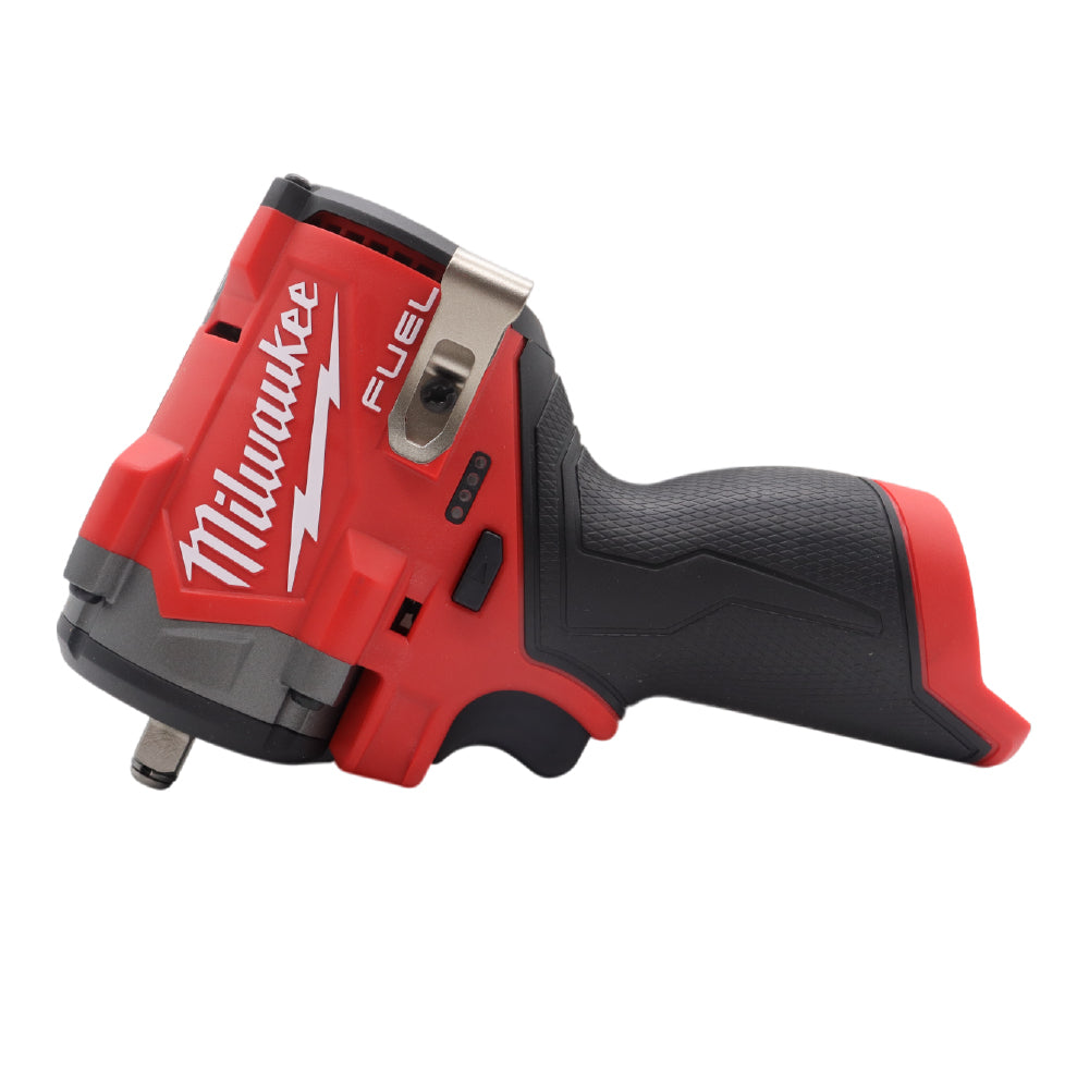Milwaukee 2562-20 12V Cordless Stubby 3/8″ Impact Wrench – Up to 550 ft-lb Nut-Busting Torque, 0-3,000 RPM, 4-Mode Drive Control, Tri-LED Work Light, Friction-Ring Retention (Tool-Only)