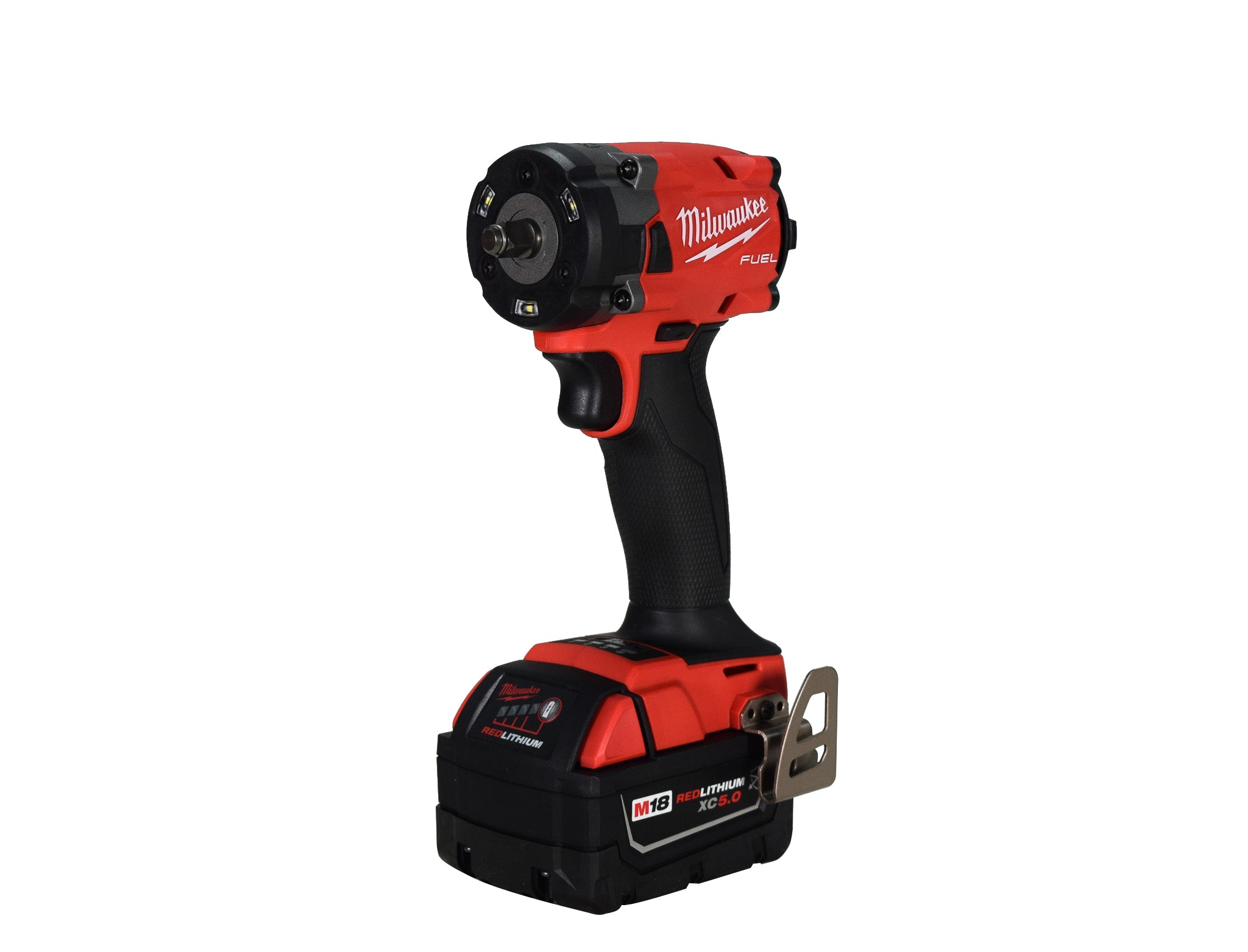 Milwauke 2854-22R M18 FUEL 18V Lithium-Ion Brushless Cordless 3/8 in. Compact Impact Wrench with Friction Ring Kit, Resistant Batteries