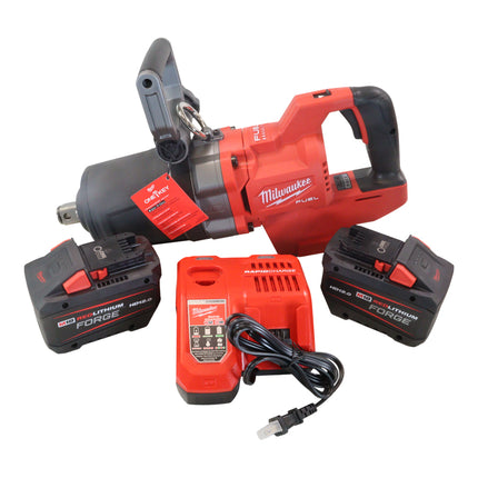 Milwaukee 2868-22HD M18 FUEL 18V Lithium-Ion Brushless Cordless 1 in. Impact Wrench with D-Handle Kit with Two 12.0 Ah Batteries and Charger