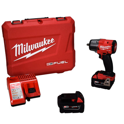 Milwaukee 2960-22R M18 FUEL 18V Lithium-Ion Brushless Cordless 3/8 in. Mid-Torque Impact Wrench with Friction Ring Kit, Resistant Batteries