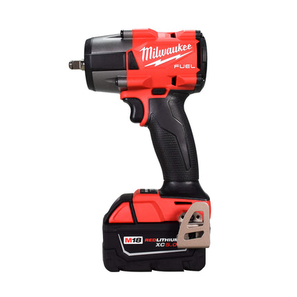 Milwaukee 2960-22R M18 FUEL 18V Lithium-Ion Brushless Cordless 3/8 in. Mid-Torque Impact Wrench with Friction Ring Kit, Resistant Batteries