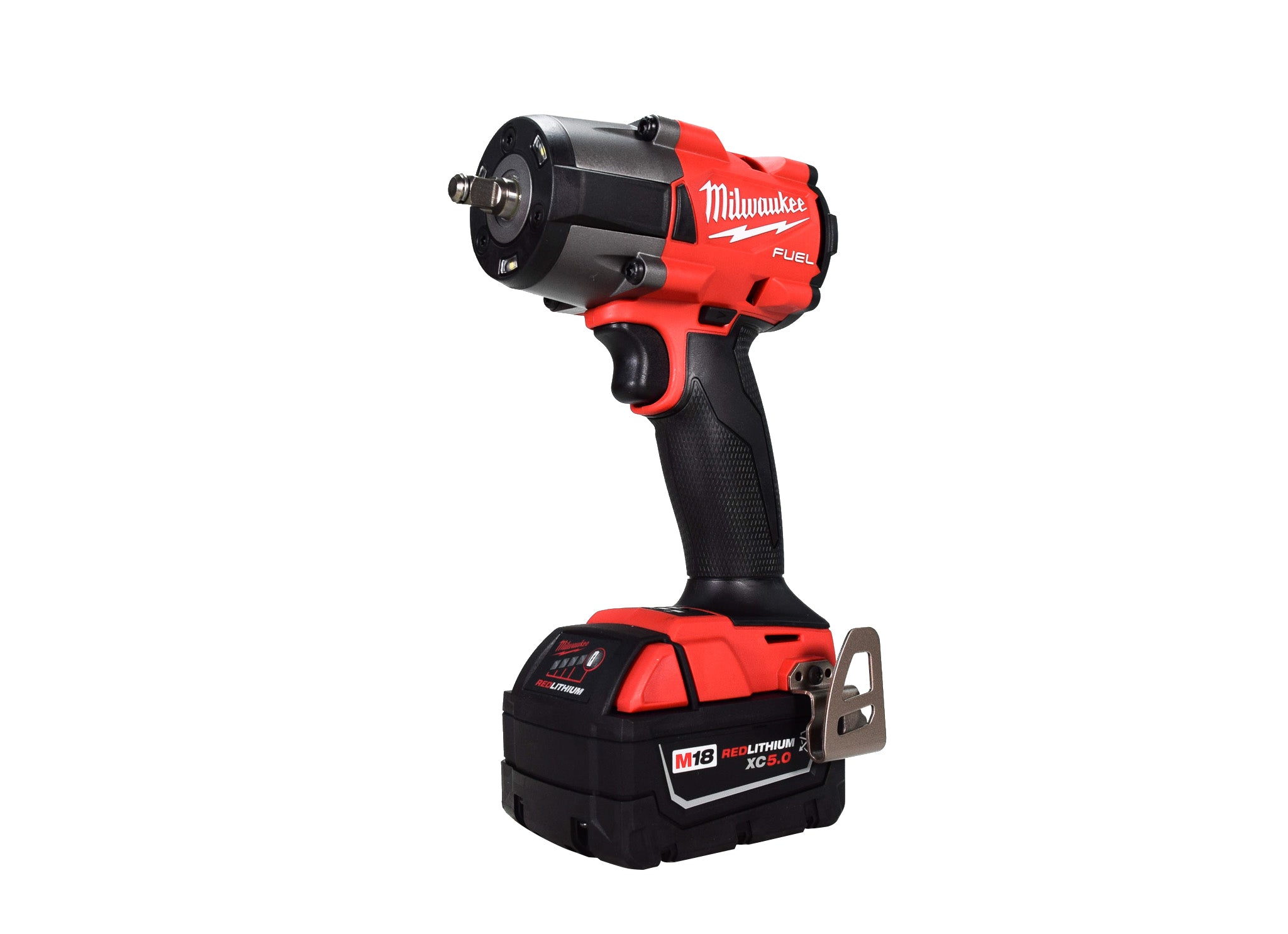 Milwaukee 2960-22R M18 FUEL 18V Lithium-Ion Brushless Cordless 3/8 in. Mid-Torque Impact Wrench with Friction Ring Kit, Resistant Batteries