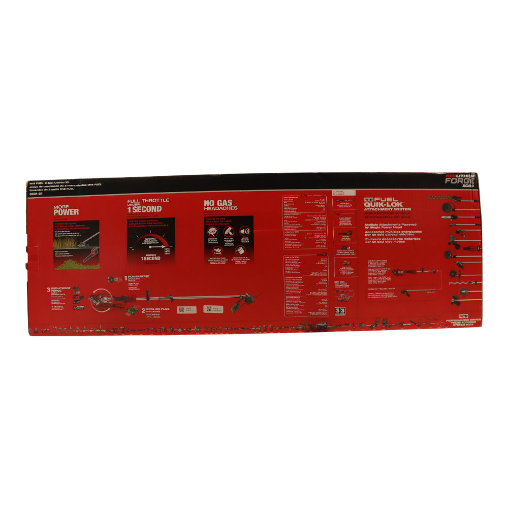 Milwaukee M18 FUEL String Trimmer and Blower Combo Kit (3031-21) - 18V Brushless Cordless 2-Tool Set with QUIK-LOK Attachment System, 8.0Ah REDLITHIUM FORGE Battery, Rapid Charger