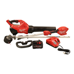 Milwaukee M18 FUEL String Trimmer and Blower Combo Kit (3031-21) - 18V Brushless Cordless 2-Tool Set with QUIK-LOK Attachment System, 8.0Ah REDLITHIUM FORGE Battery, Rapid Charger