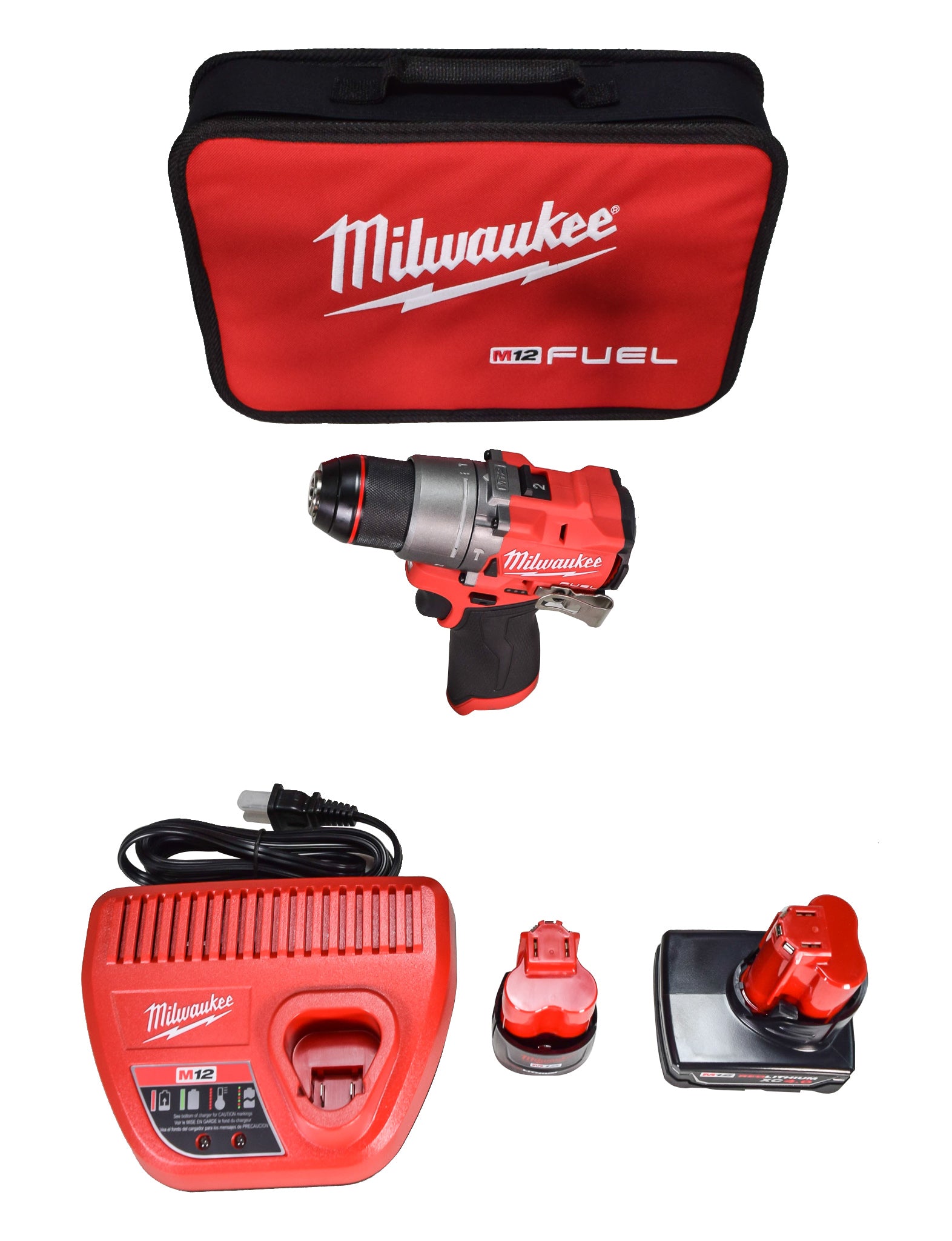 Milwaukee 3404-22 12V Fuel 1/2" Cordless Hammer Drill/Driver Kit