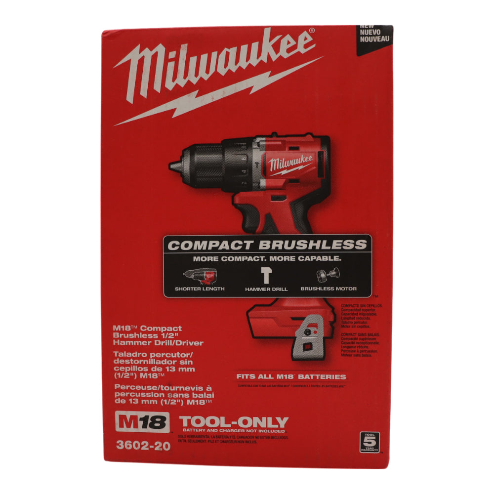 Milwaukee M18 Compact 1/2 in. Hammer Drill/Driver (3602-20)