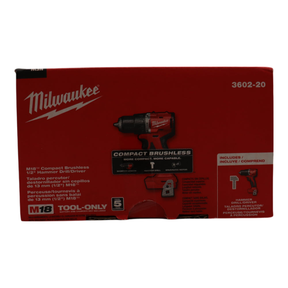 Milwaukee M18 Compact 1/2 in. Hammer Drill/Driver (3602-20)