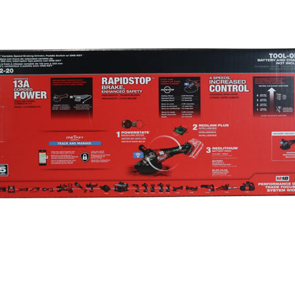 Milwaukee M18 FUEL 3672-20 Cordless 4-1/2" - 6" Variable Speed Braking Grinder with Paddle Switch and ONE-KEY (Tool Only)