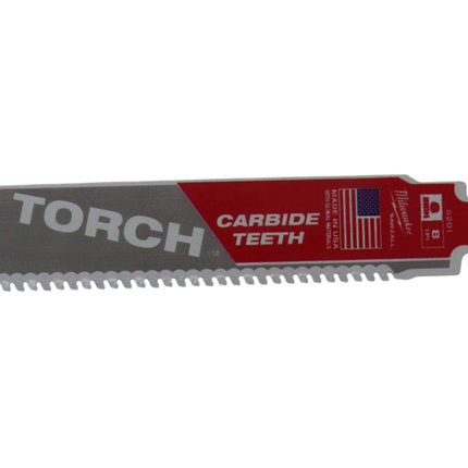 Milwaukee - The Torch 6″ 7 TPI Carbide Teeth Sawzall Reciprocating Saw Blade (1-Pack) – Extreme Metal Cutting, Up to 50× Longer Life, Thick & High-Strength Metal Performance