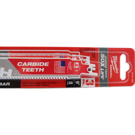 Milwaukee 48-00-5302 9 in. 8TPI The TORCH, Carbide Teeth SAWZALL Blade 3PK
