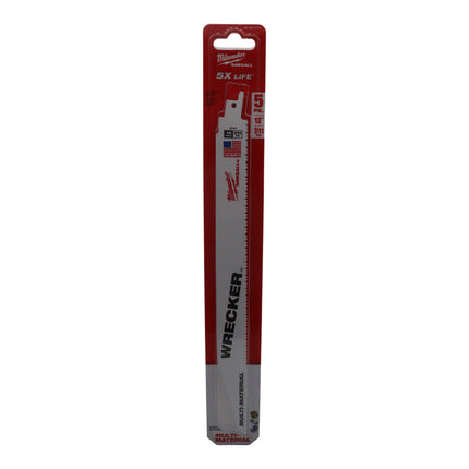 Milwaukee 48-00-5711 12 in. Wrecker Demolition Multi-Material Cutting Sawzall Reciprocating Saw Blades (5 Pack)