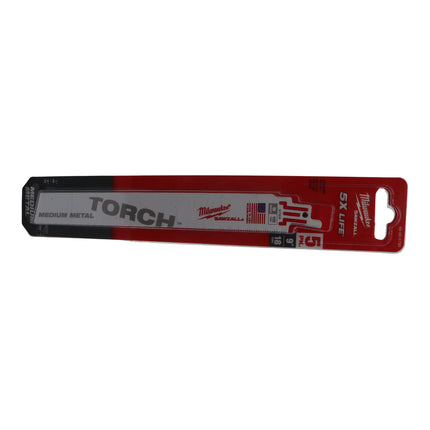 Milwaukee Torch Sawzall  9″ 18 TPI Bi-Metal Reciprocating Saw Blades 5-Pack – Tough Neck Construction, Grid Iron Reinforcement, Demolition Metal Cutting Performance
