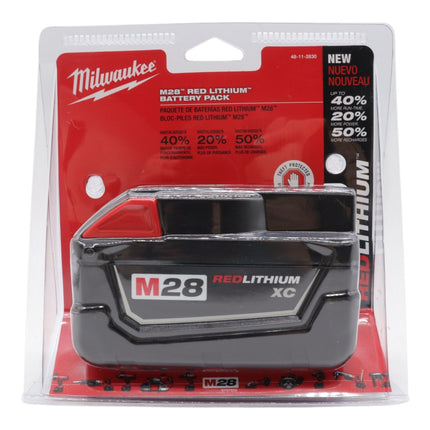 Milwaukee 48-11-2830 M28 28V XC High Capacity Lithium-Ion Battery, 3.0Ah, Compatible with Milwaukee M28 and V28 Cordless Power Tools, REDLINK Intelligence, LED Fuel Gauge