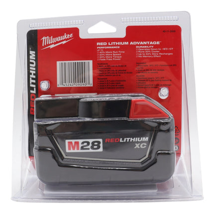 Milwaukee 48-11-2830 M28 28V XC High Capacity Lithium-Ion Battery, 3.0Ah, Compatible with Milwaukee M28 and V28 Cordless Power Tools, REDLINK Intelligence, LED Fuel Gauge