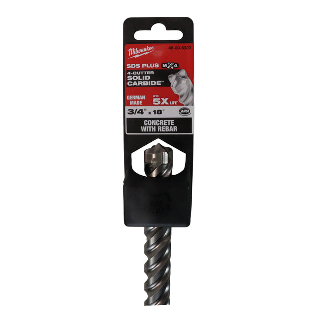 Milwaukee 48-20-8320 3/4 in. x 18 in. 4-Cutter SDS-PLUS Carbide Drill Bit