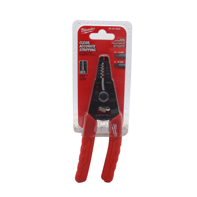Milwaukee - Comfort Grip Wire Stripper & Cutter – Professional 10-18 AWG / 12-20 AWG Wire Stripping and Cutting Pliers with Curved Blade, Swing-Lock Design, Bolt Shears, High-Contrast Markings