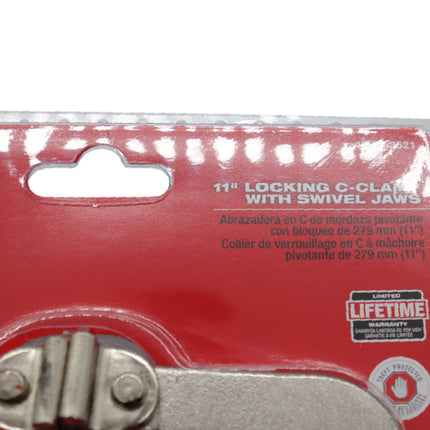 Milwaukee 48-22-3521 11" TORQUE LOCK LOCKING C-CLAMP WITH SWIVEL JAWS