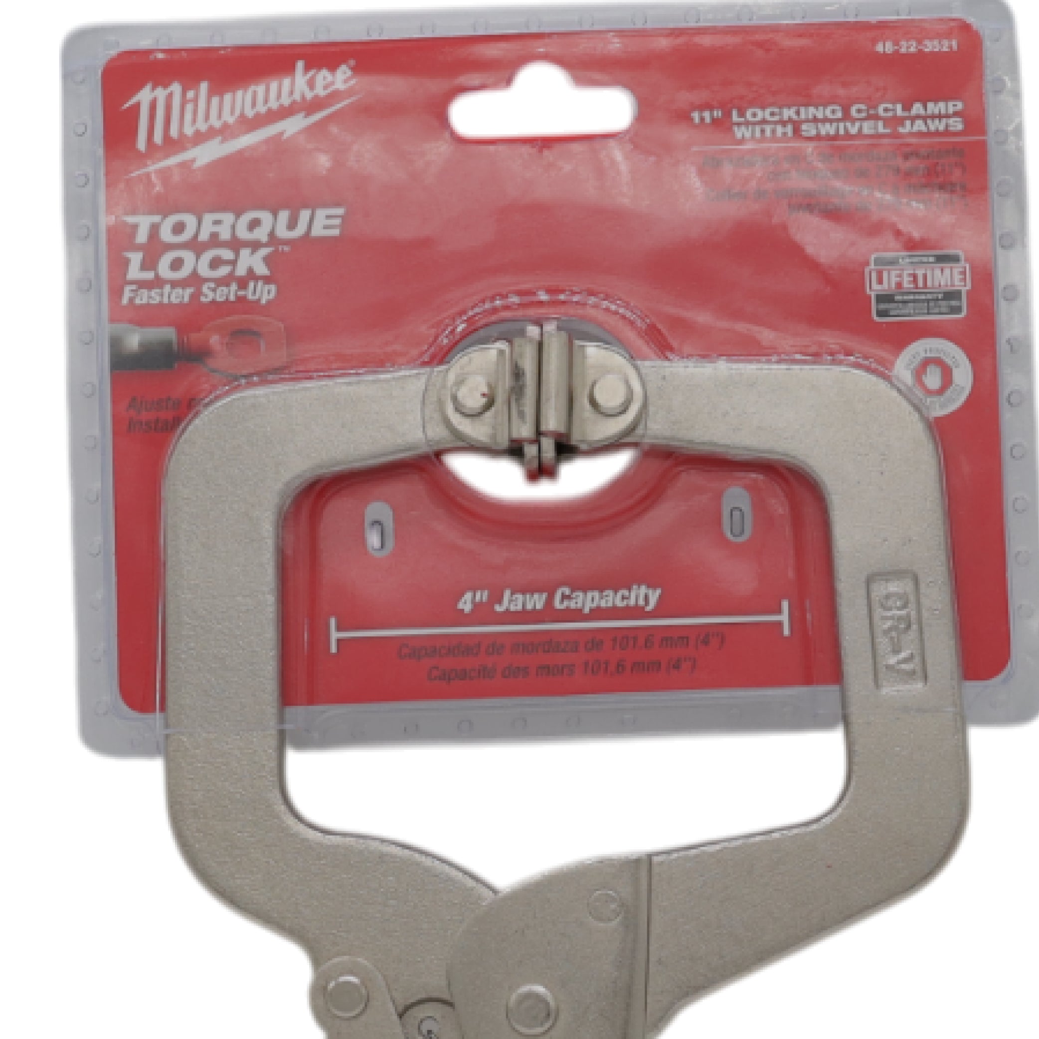 Milwaukee 48-22-3521 11" TORQUE LOCK LOCKING C-CLAMP WITH SWIVEL JAWS